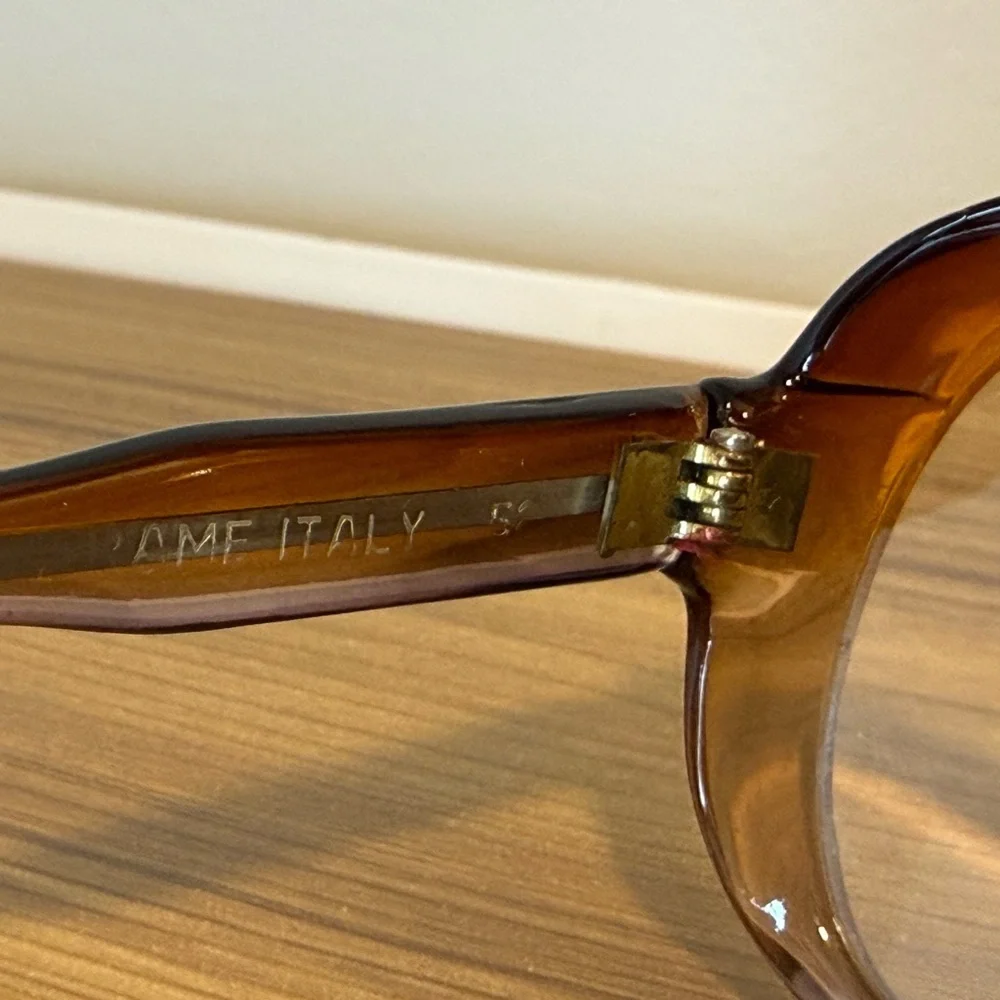 Vintage Oversized Brown Eyeglasses Frames Made in Italy